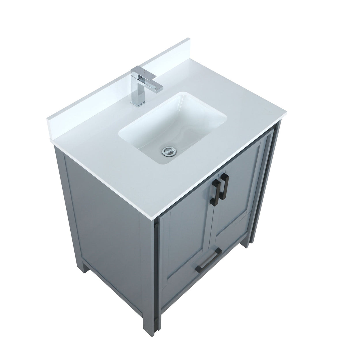 Ziva Freestanding Dark Grey Freestanding Bathroom Vanity With Single Integrated Ceramic Sink, White Cultured Marble Top