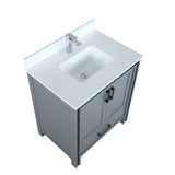Ziva Freestanding Dark Grey Freestanding Bathroom Vanity With Single Integrated Ceramic Sink, White Cultured Marble Top