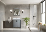 Ziva Freestanding 30 in. Freestanding Bathroom Vanity With Double Integrated Ceramic Sink, White Cultured Marble Top