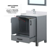 Ziva Freestanding 30 in. Freestanding Bathroom Vanity With Double Integrated Ceramic Sink, White Cultured Marble Top