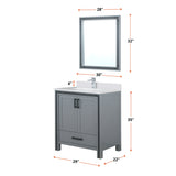 Ziva Freestanding 30 in. Freestanding Bathroom Vanity With Double Integrated Ceramic Sink, White Cultured Marble Top