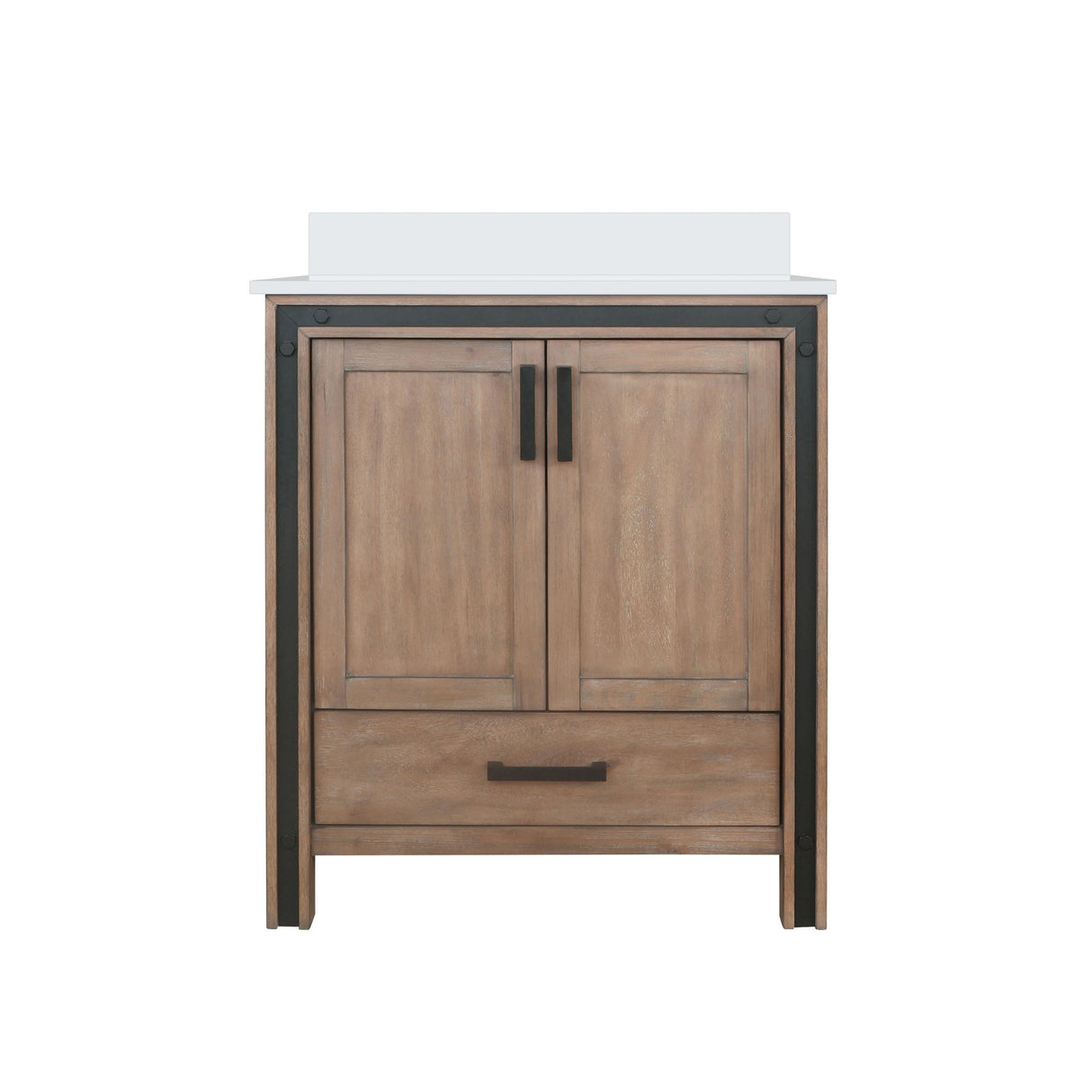 Ziva Freestanding 30 in. Freestanding Bathroom Vanity With Double Integrated Ceramic Sink, White Cultured Marble Top