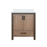 Ziva Freestanding 30 in. Freestanding Bathroom Vanity With Double Integrated Ceramic Sink, White Cultured Marble Top
