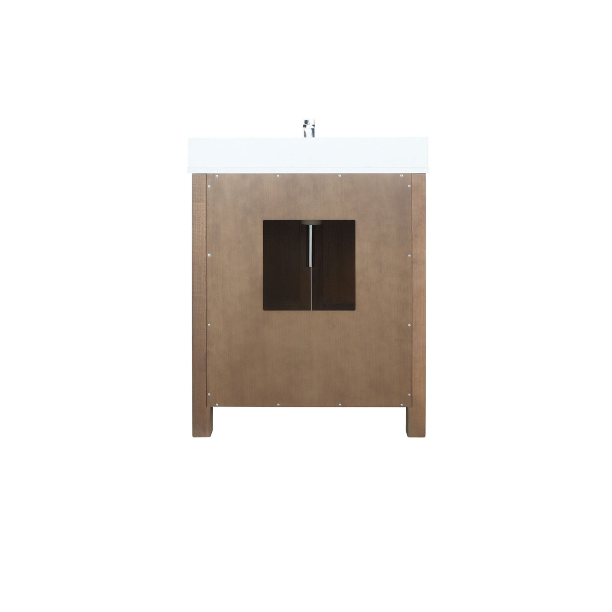 Ziva Rustic Barnwood Freestanding Bathroom Vanity, Cultured Marble Top, White Square Sink