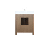 Ziva Rustic Barnwood Freestanding Bathroom Vanity, Cultured Marble Top, White Square Sink