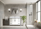 Ziva Freestanding 48 in. Freestanding Bathroom Vanity With Double Integrated Ceramic Sink, White Cultured Marble Top