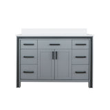 Ziva Freestanding 48 in. Freestanding Bathroom Vanity With Double Integrated Ceramic Sink, White Cultured Marble Top