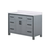 Ziva Freestanding 48 in. Freestanding Bathroom Vanity With Double Integrated Ceramic Sink, White Cultured Marble Top