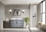 Ziva Freestanding 48 in. Freestanding Bathroom Vanity With Double Integrated Ceramic Sink, White Cultured Marble Top