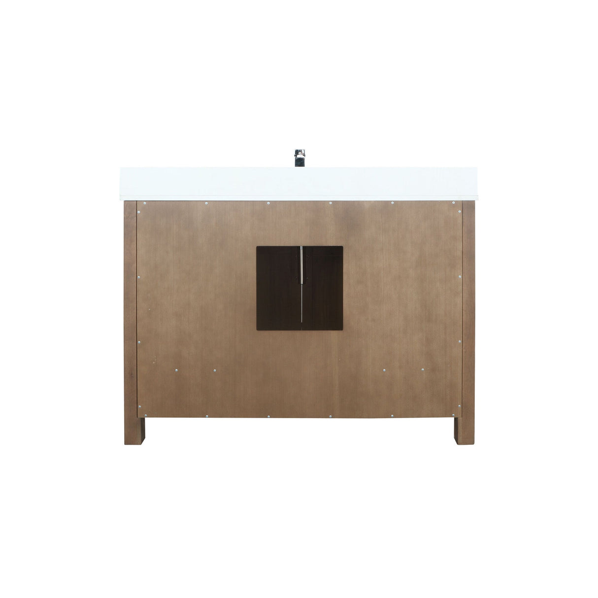 Ziva Rustic Barnwood Freestanding Bathroom Vanity, Cultured Marble Top, White Square Sink