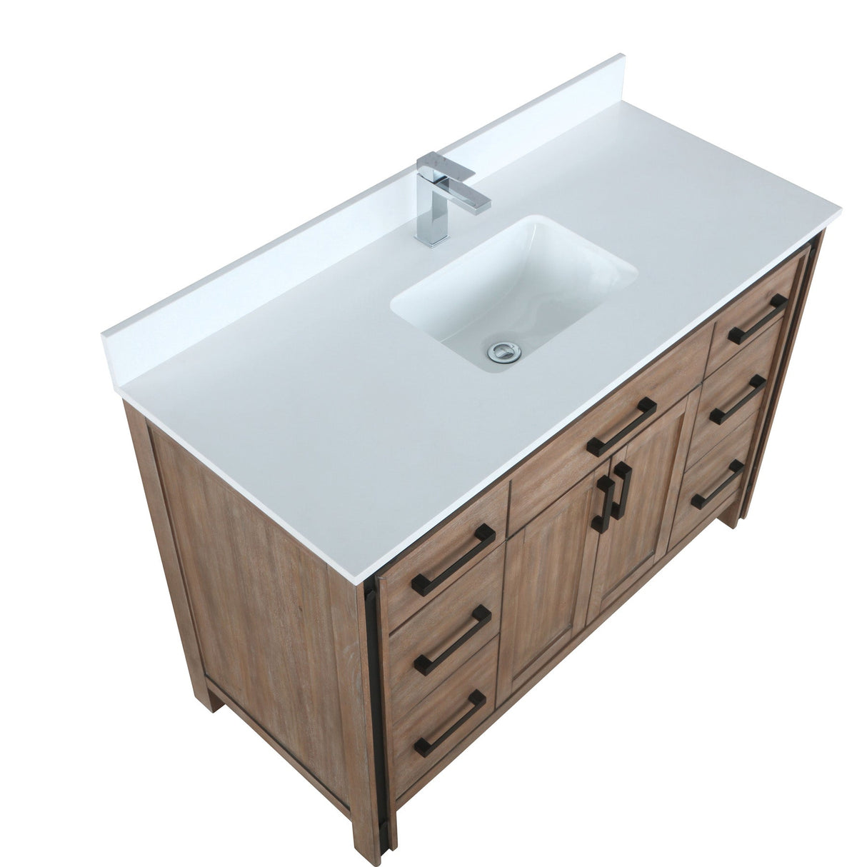 Ziva Rustic Barnwood Freestanding Bathroom Vanity, Cultured Marble Top, White Square Sink