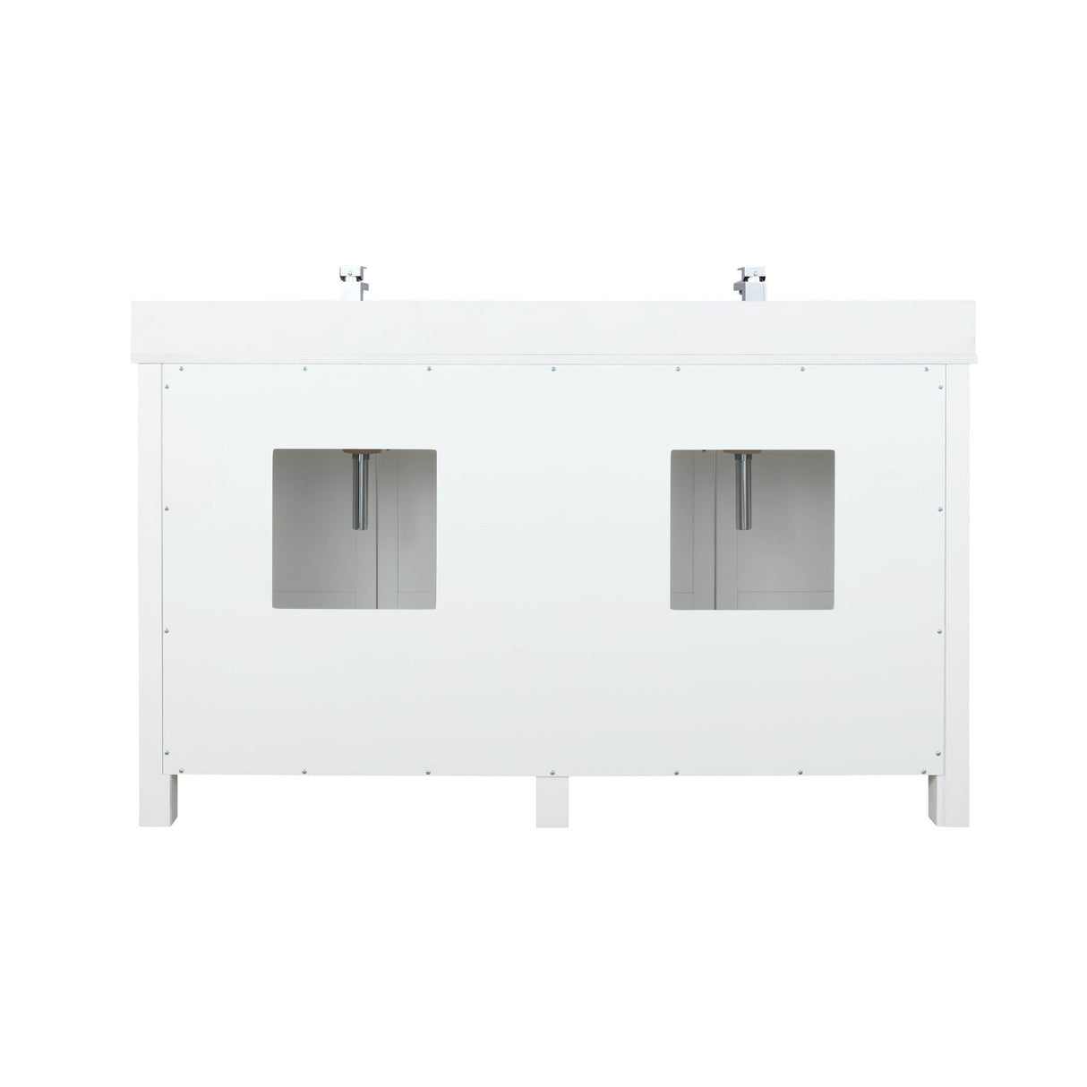 Ziva Freestanding White Freestanding Bathroom Vanity With Double Integrated Ceramic Sink, White Cultured Marble Top