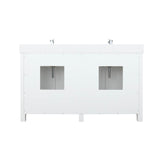 Ziva Freestanding White Freestanding Bathroom Vanity With Double Integrated Ceramic Sink, White Cultured Marble Top