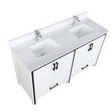Ziva Freestanding White Freestanding Bathroom Vanity With Double Integrated Ceramic Sink, White Cultured Marble Top