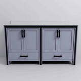 Ziva 60 in. Freestanding Bathroom Vanity With Double Integrated Ceramic Sink, White Cultured Marble Top