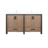 Ziva Rustic Barnwood Freestanding Bathroom Vanity, Cultured Marble Top, White Square Sink