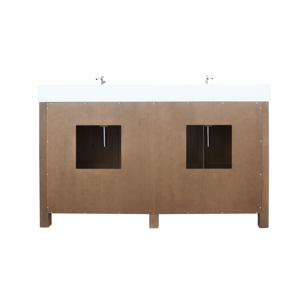 Ziva Rustic Barnwood Freestanding Bathroom Vanity, Cultured Marble Top, White Square Sink
