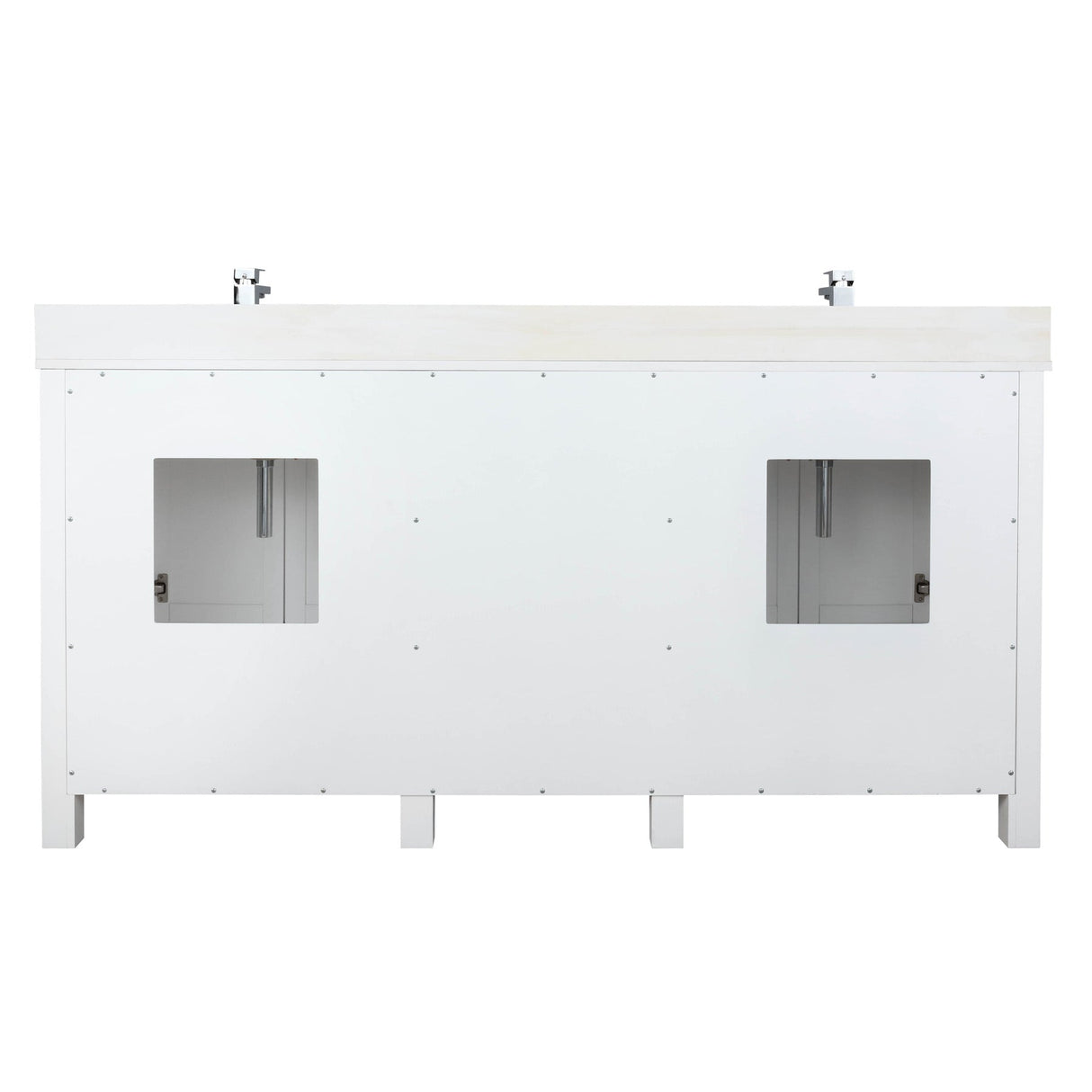 Ziva Freestanding White Freestanding Bathroom Vanity With Double Integrated Ceramic Sink, White Cultured Marble Top