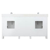Ziva Freestanding White Freestanding Bathroom Vanity With Double Integrated Ceramic Sink, White Cultured Marble Top