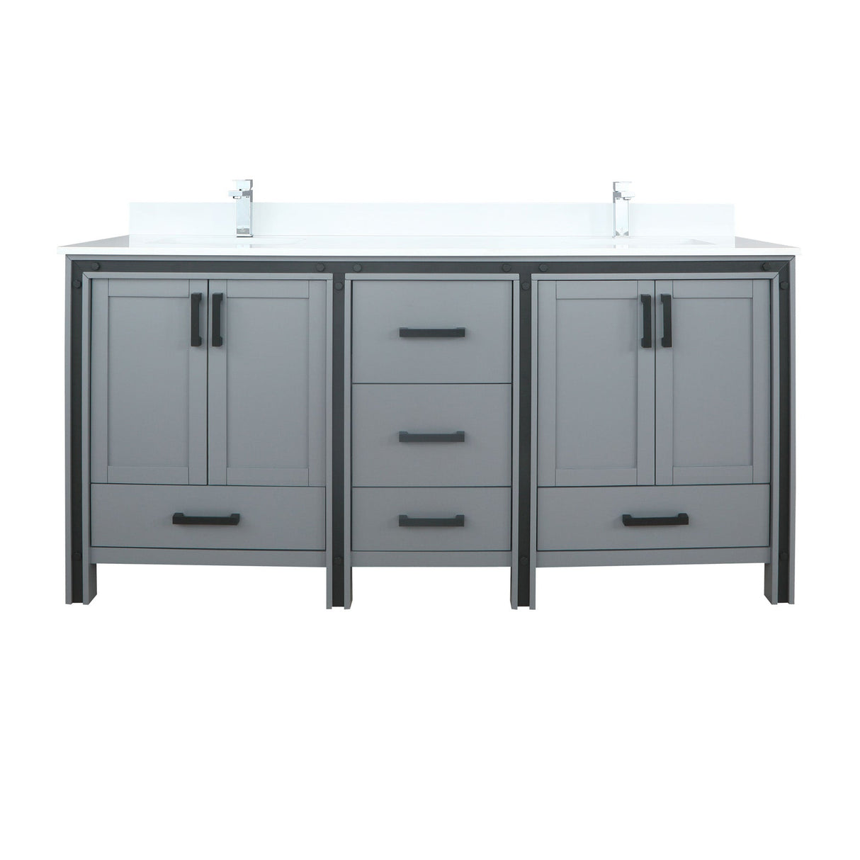 Ziva Freestanding Dark Grey Freestanding Bathroom Vanity With Single Integrated Ceramic Sink, White Cultured Marble Top