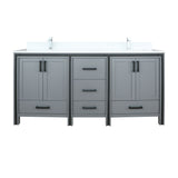 Ziva Freestanding Dark Grey Freestanding Bathroom Vanity With Single Integrated Ceramic Sink, White Cultured Marble Top