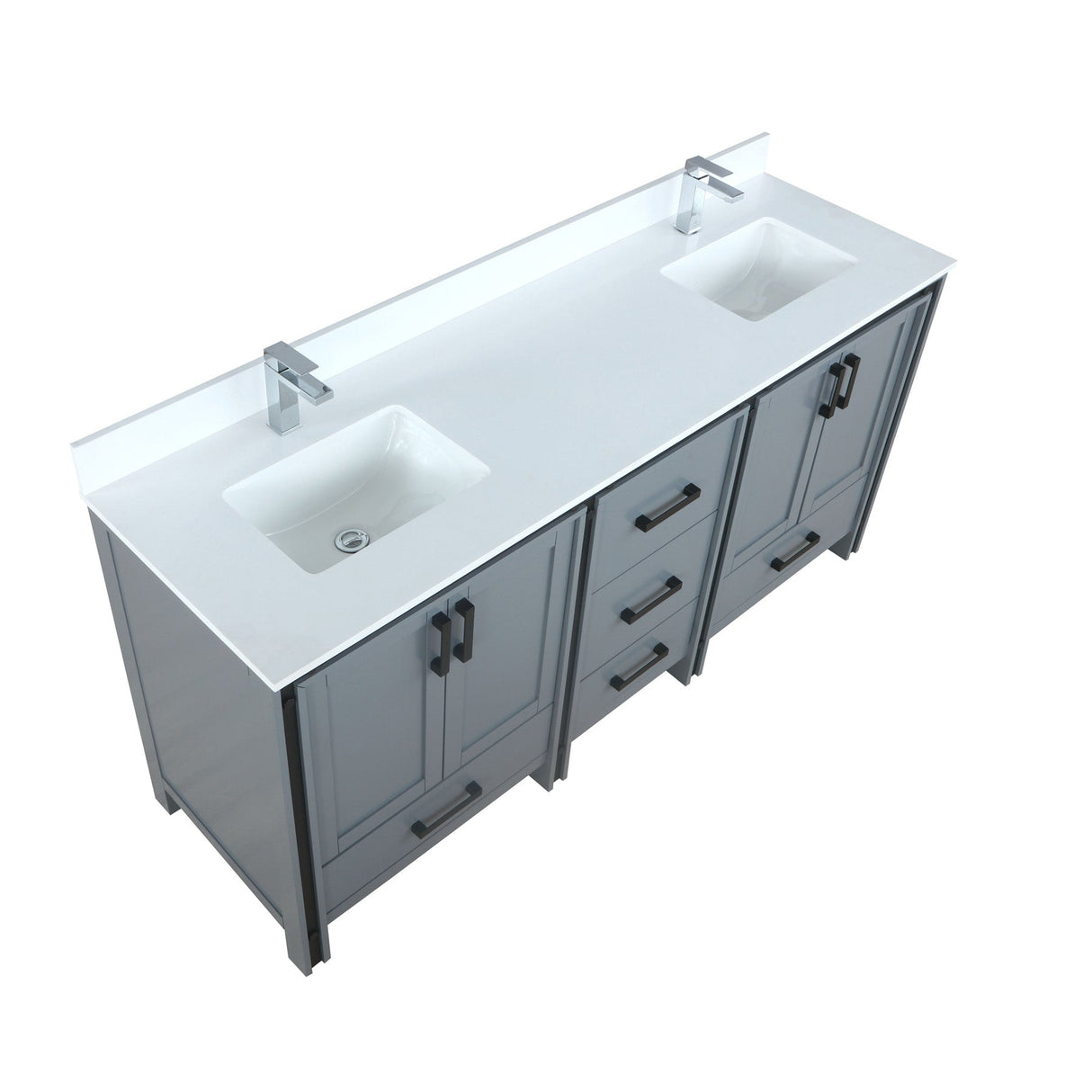Ziva Freestanding Dark Grey Freestanding Bathroom Vanity With Single Integrated Ceramic Sink, White Cultured Marble Top