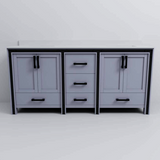 Ziva 72 in. Freestanding Bathroom Vanity With Double Integrated Ceramic Sink, White Cultured Marble Top