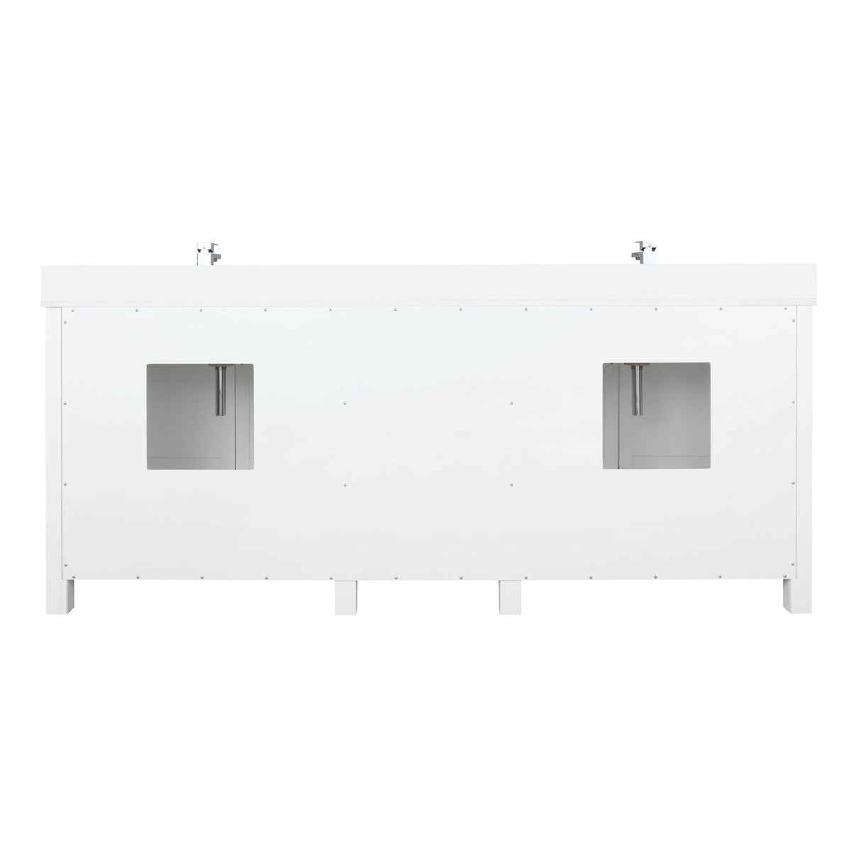 Ziva Freestanding White Freestanding Bathroom Vanity With Double Integrated Ceramic Sink, White Cultured Marble Top