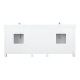 Ziva Freestanding White Freestanding Bathroom Vanity With Double Integrated Ceramic Sink, White Cultured Marble Top