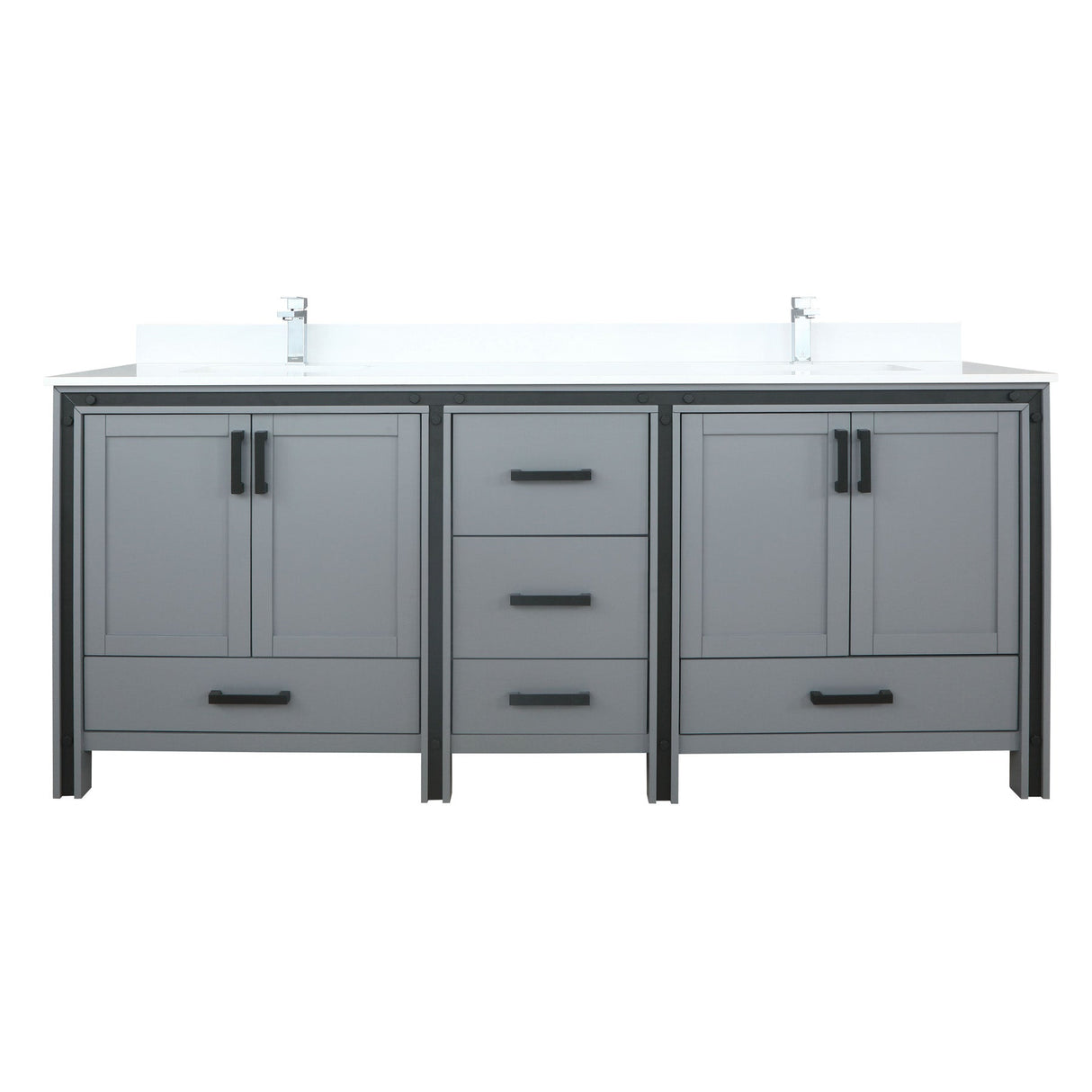 Ziva Freestanding Dark Grey Freestanding Bathroom Vanity With Single Integrated Ceramic Sink, White Cultured Marble Top