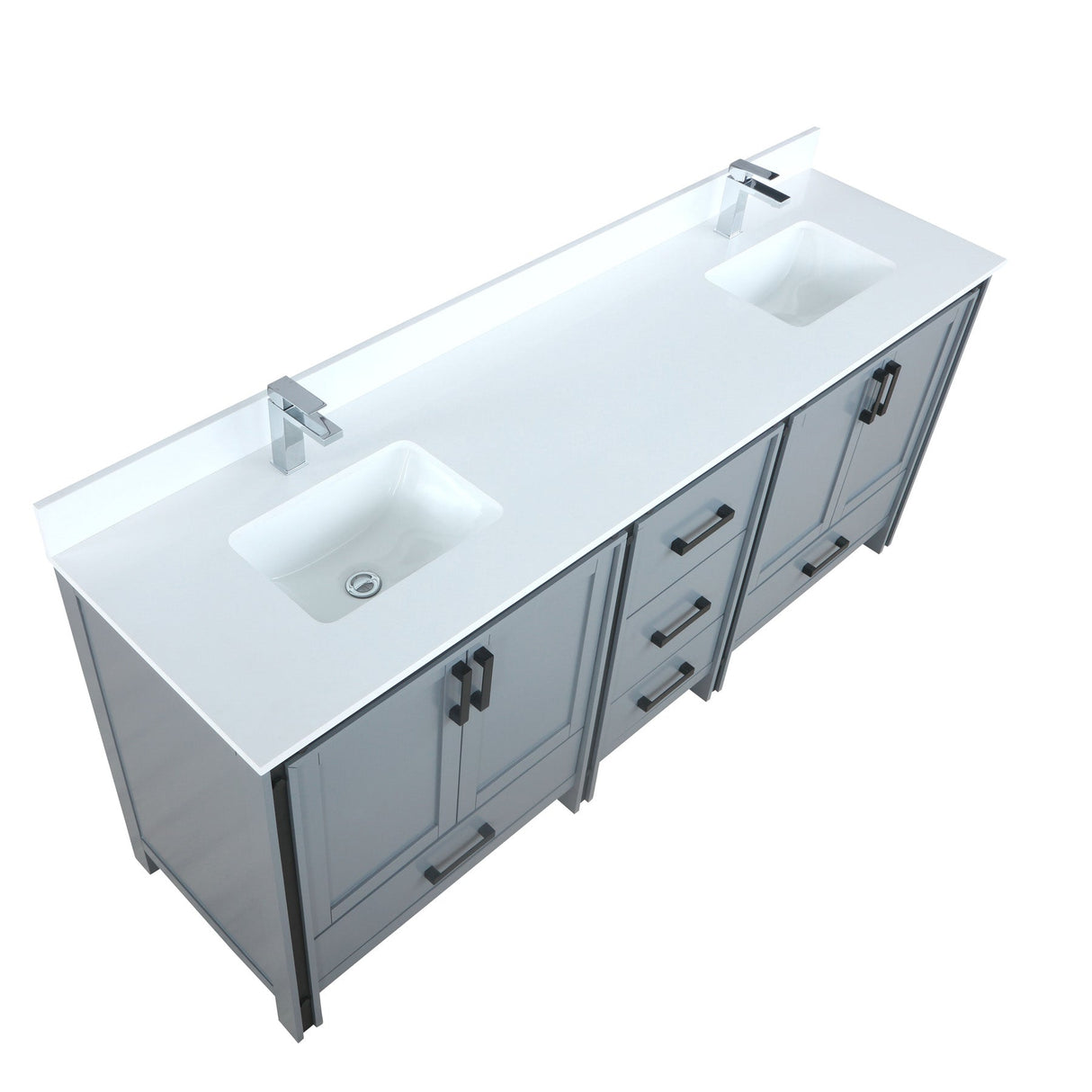 Ziva Freestanding Dark Grey Freestanding Bathroom Vanity With Single Integrated Ceramic Sink, White Cultured Marble Top