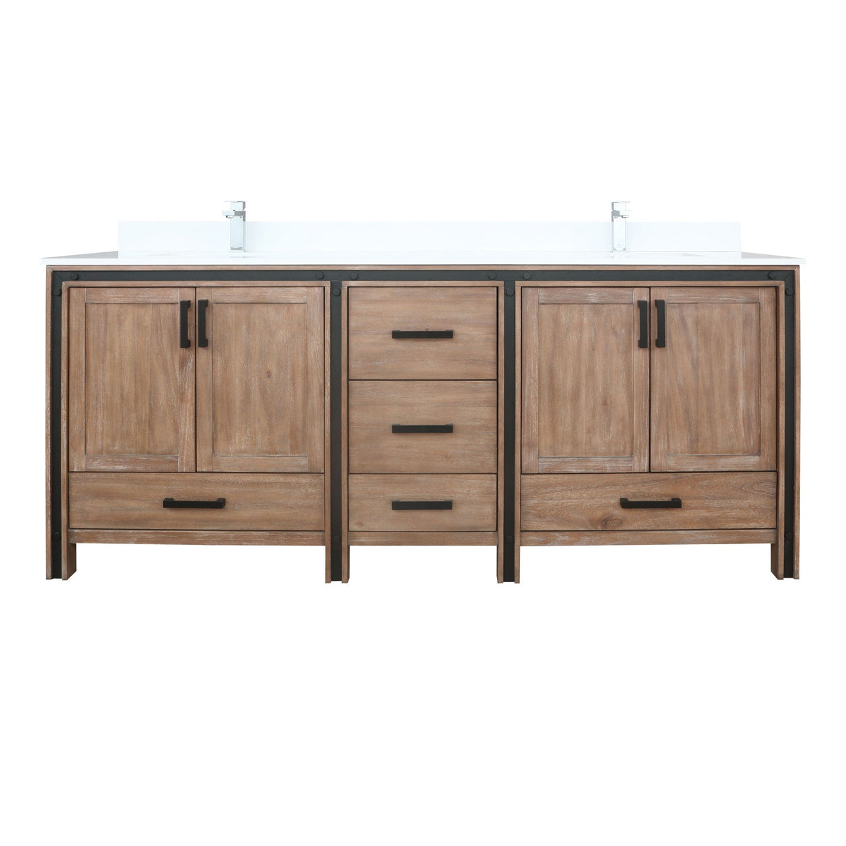 Ziva Rustic Barnwood Freestanding Bathroom Vanity, Cultured Marble Top, White Square Sink
