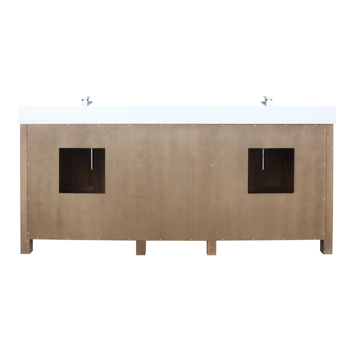 Ziva Rustic Barnwood Freestanding Bathroom Vanity, Cultured Marble Top, White Square Sink