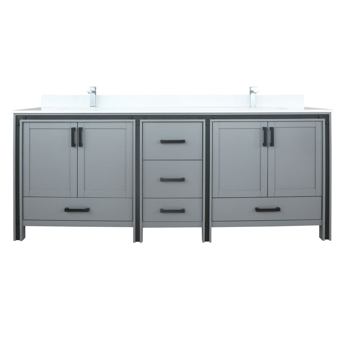 Ziva Freestanding Dark Grey Freestanding Bathroom Vanity With Single Integrated Ceramic Sink, White Cultured Marble Top