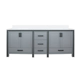 Ziva Freestanding 84 in. Freestanding Bathroom Vanity With Double Integrated Ceramic Sink, White Cultured Marble Top