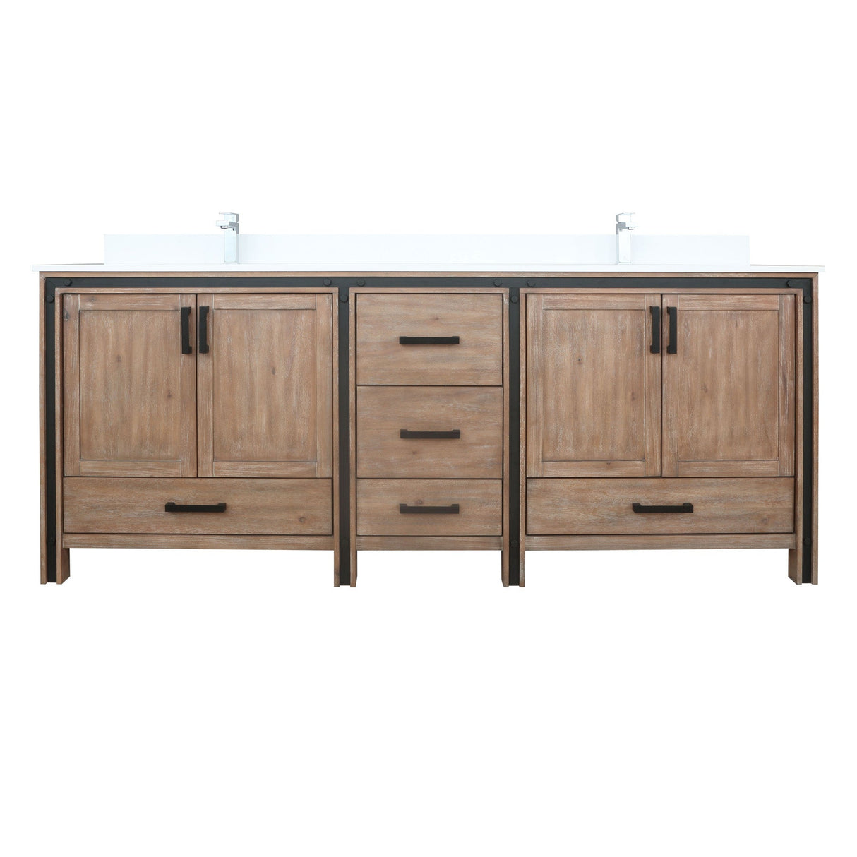 Ziva Rustic Barnwood Freestanding Bathroom Vanity, Cultured Marble Top, White Square Sink