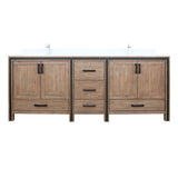 Ziva Rustic Barnwood Freestanding Bathroom Vanity, Cultured Marble Top, White Square Sink