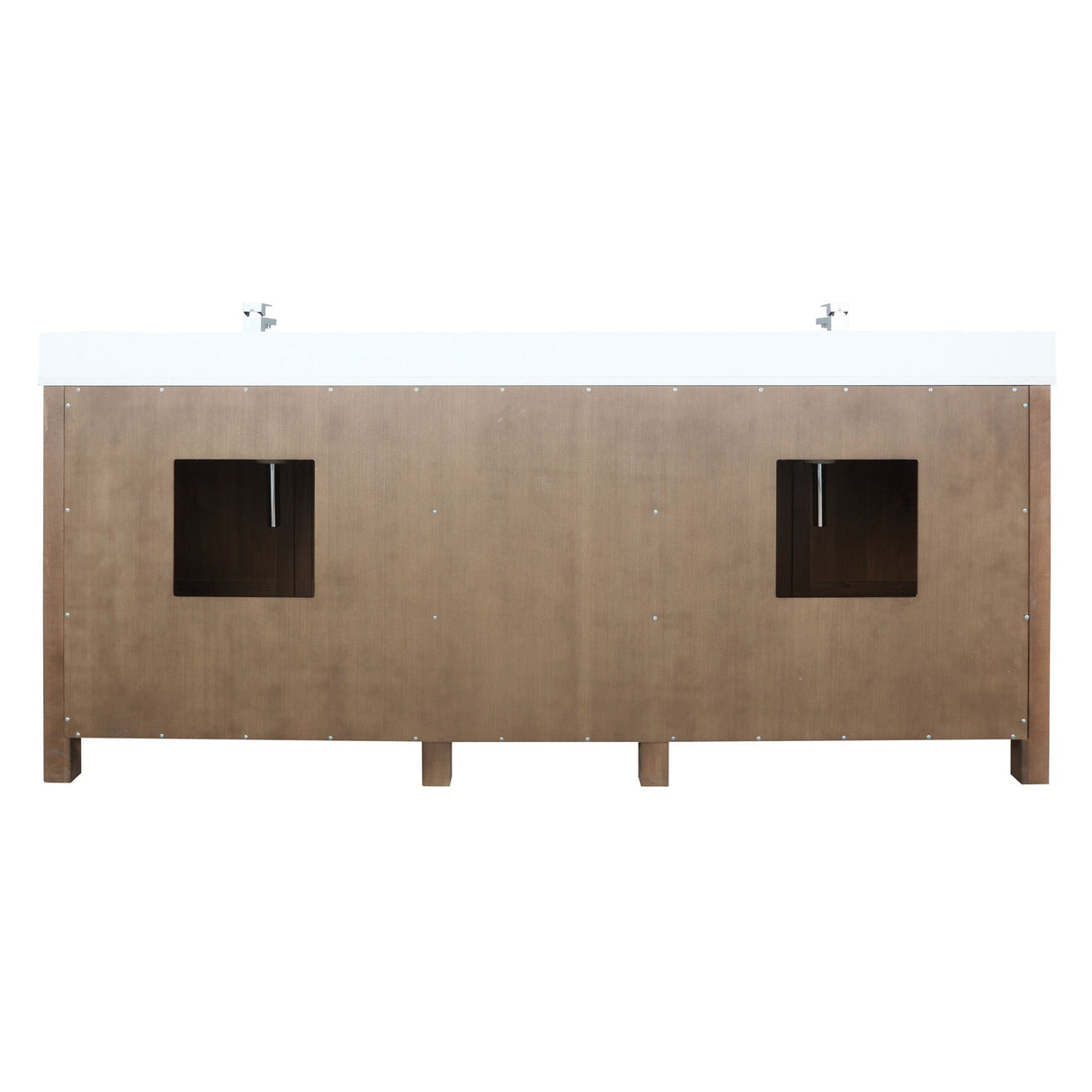 Ziva Rustic Barnwood Freestanding Bathroom Vanity, Cultured Marble Top, White Square Sink