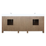 Ziva Rustic Barnwood Freestanding Bathroom Vanity, Cultured Marble Top, White Square Sink