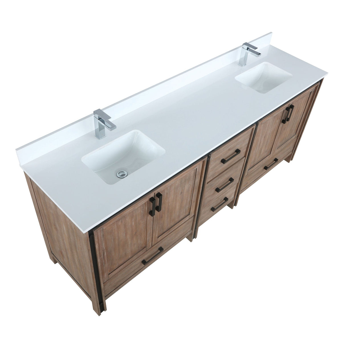 Ziva Rustic Barnwood Freestanding Bathroom Vanity, Cultured Marble Top, White Square Sink