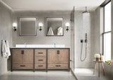 Ziva Freestanding 84 in. Freestanding Bathroom Vanity With Double Integrated Ceramic Sink, White Cultured Marble Top