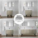 Lancy 60 in. Rustic Acacia  Freestanding Bathroom Vanity with White Quartz Top, White Square Sink, and Labaro Brushed Nickel Faucet Set