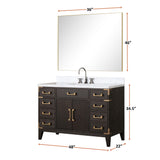 Laurel 48 in. Freestanding Bathroom Vanity with Carrara Marble Sink Top