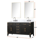 Laurel 60 in. Freestanding Bathroom Vanity with Carrara Marble Sink Top