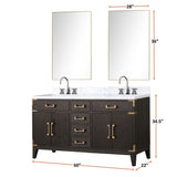 Laurel 60 in. Freestanding Bathroom Vanity with Carrara Marble Sink Top