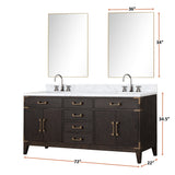 Laurel 72 in. Freestanding Bathroom Vanity with Carrara Marble Sink Top