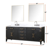 Laurel 80 in. Freestanding Bathroom Vanity with Carrara Marble Sink Top