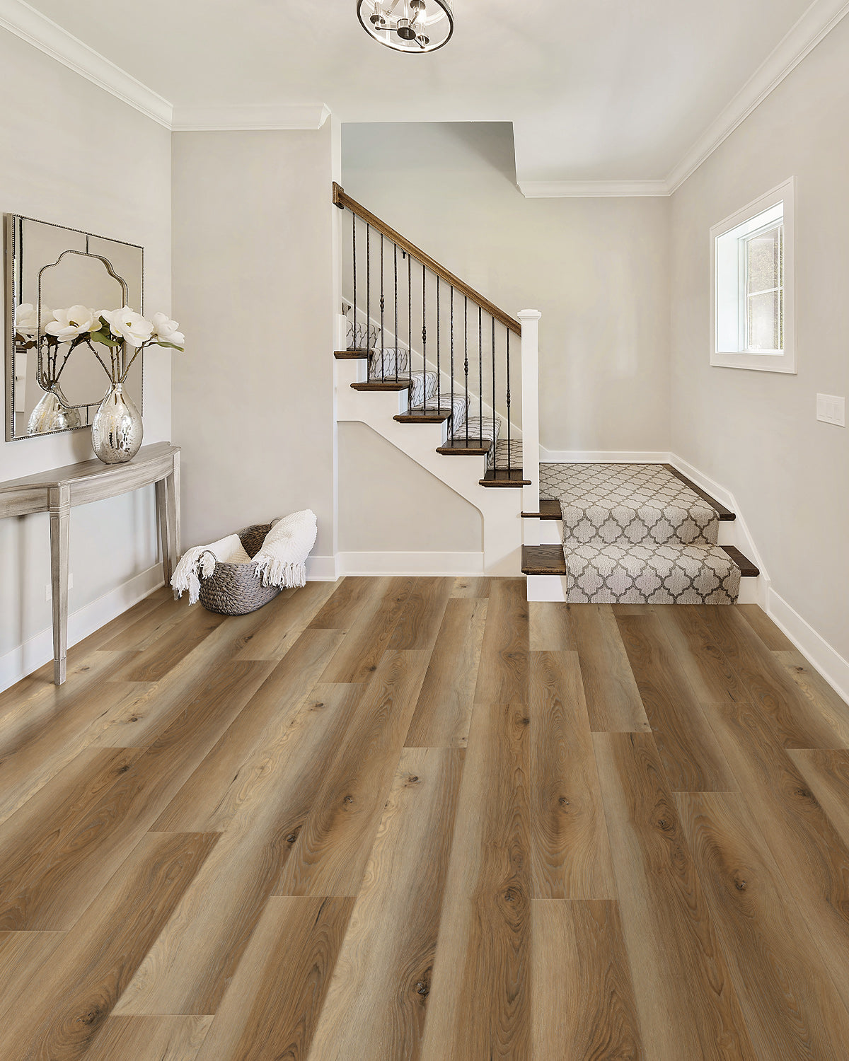 Laminate Luxury Vinyl Flooring, Click Lock Floating, Marblewood, 7" X 60" X 12mm, AC4 Wear Layer - Legacy Grove Collection (19.08 SQFT/CTN)