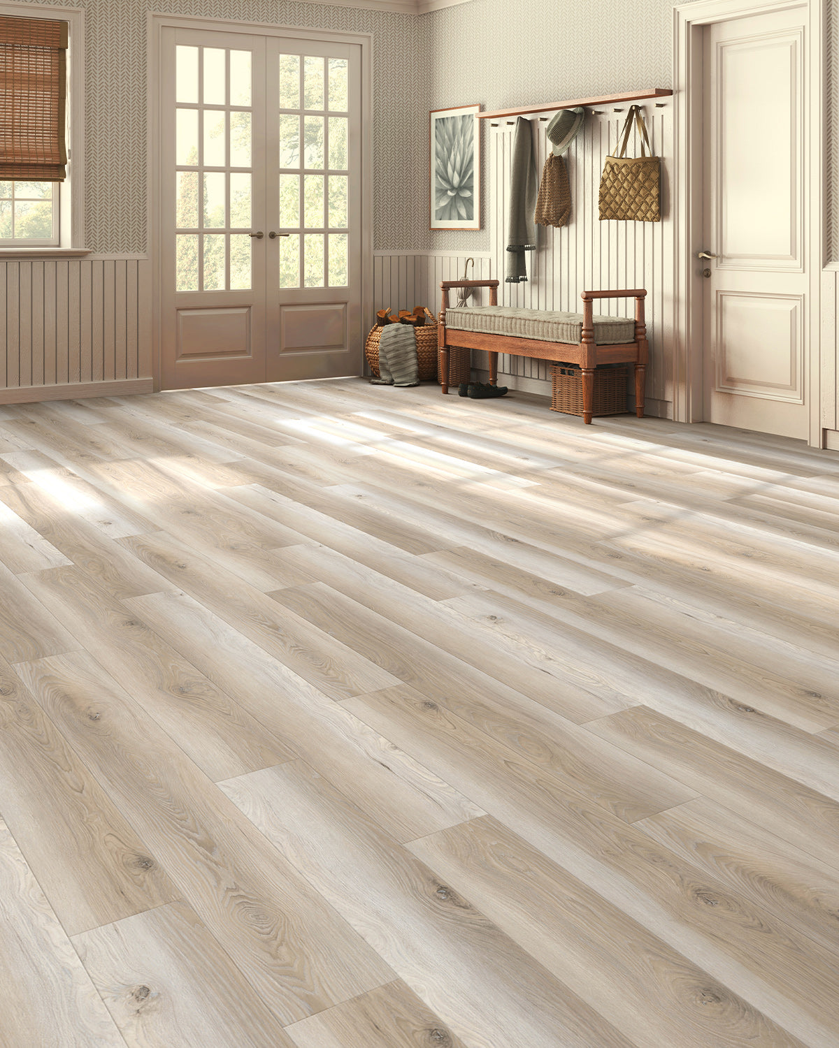 Laminate Luxury Vinyl Flooring, Click Lock Floating, Monterey Cypress, 7" X 60" X 12mm, AC4 Wear Layer - Legacy Grove Collection (19.08 SQFT/CTN)