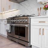 KUCHT Professional 48 in. 6.7 cu. ft. Propane Gas Range Two Ovens - One Convection - with True Simmer Burners